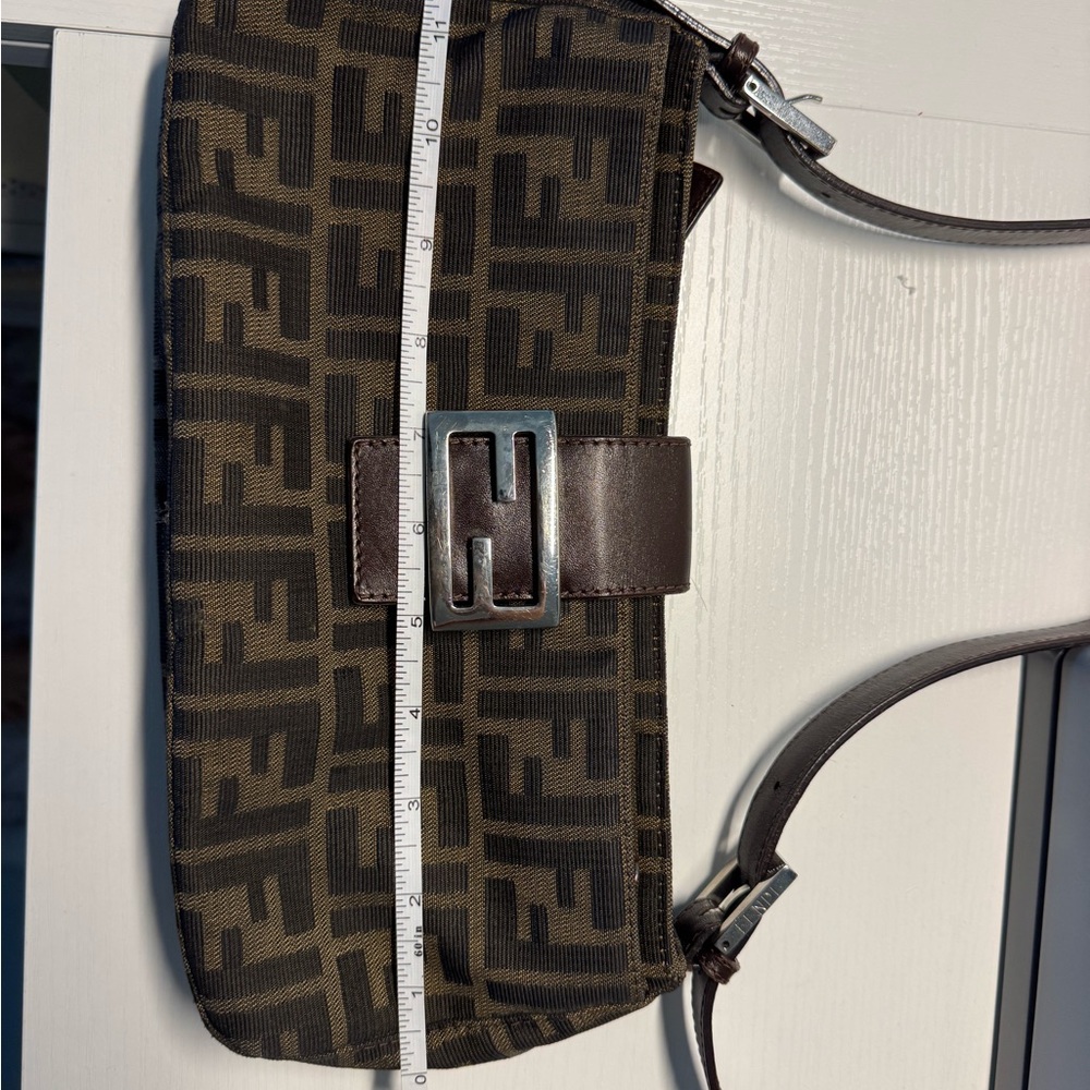 Fendi Dark Brown FF Monogram Shoulder Bag - Picture 9 of 10